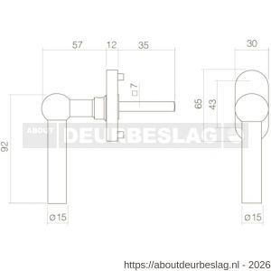 Intersteel Essentials 6156 raamkruk L-vorm bol op stalen ovale rozet stift 7x35 mm RVS - R26007716 - afbeelding 2