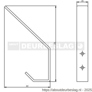 Intersteel Essentials 6950 kapstokhaak 695010 gebogen 140x80 mm RVS - R26003944 - afbeelding 2