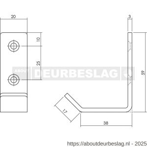 Intersteel Essentials 6950 jashaak gebogen RVS - R26003941 - afbeelding 2