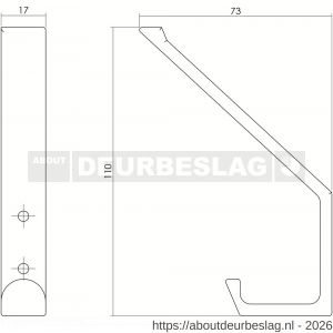 Intersteel Living 6950 kapstokhaak recht RVS mat - R26003945 - afbeelding 2