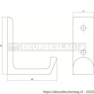 Intersteel Living 6950 jashaak recht gegoten RVS mat - R26003942 - afbeelding 2