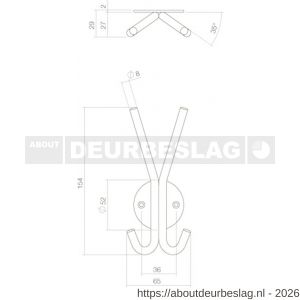 Intersteel Living 6950 hoed-Jashaak dubbel op rond rozet RVS - R26008806 - afbeelding 2