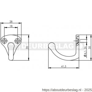 Intersteel Essentials 6950 jashaak scheepsmodel enkele haak RVS - R26007777 - afbeelding 2