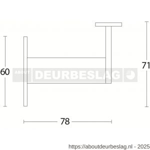 Intersteel Living 7300 leuninghouder zwaar vierkant vlak zadel RVS - R26003976 - afbeelding 2
