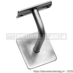 Intersteel Essentials 7300 leuninghouder gebogen vierkant hol RVS - R26003974 - afbeelding 1