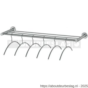 Intersteel Essentials 7380 garderobe 1 m met 6 kledinghangers RVS - R26007754 - afbeelding 1