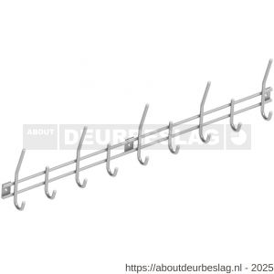 Intersteel Essentials 7380 garderobe rek 700x160 mm met 9 haken RVS - R26006188 - afbeelding 1