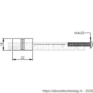 Intersteel Essentials 8510 knop recht diameter 18 mm RVS - R26007870 - afbeelding 2