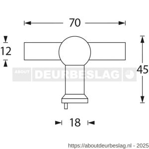 Intersteel Essentials 8510 meubelknop T-vorm recht 22 mm RVS - R26007867 - afbeelding 2