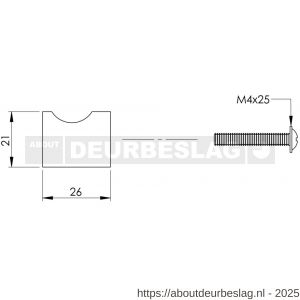 Intersteel Essentials 8520 knop 852042 vingergrip diameter 21 mm RVS - R26007875 - afbeelding 2