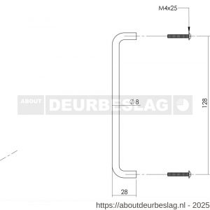 Intersteel Essentials 8976 draadgreep 897662 diameter 8x128 mm RVS - R26007808 - afbeelding 2
