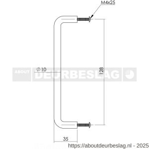 Intersteel Essentials 8976 draadgreep 897672 diameter 10x128 mm RVS - R26007809 - afbeelding 2