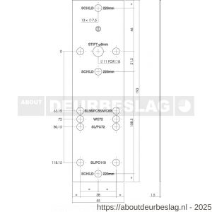 Intersteel 9905 boorsjabloon Intersteel voor nokkengarnituren binnendeurbeslag RVS - R26006222 - afbeelding 2