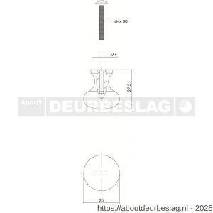 Intersteel Living 8550 meubelknop Paddenstoel diameter 25 mm smeedijzer zwart - R26008844 - afbeelding 2