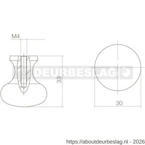 Intersteel Living 8550 meubelknop Paddenstoel diameter 30 mm smeedijzer zwart - R26004081 - afbeelding 2