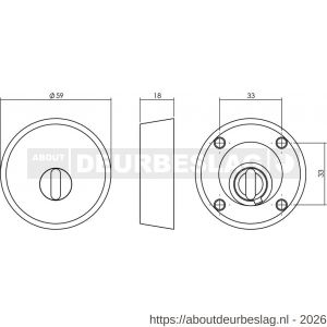 Intersteel Living 3755 SKG3 veiligheidsrozet rond diameter 59x18 mm voor oplegsloten met kerntrekbeveiliging PVD messingkleur - R26009284 - afbeelding 2