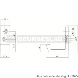 Intersteel Living 6910 jashaak met diagonale schroefgaten aluminium - R26003916 - afbeelding 2