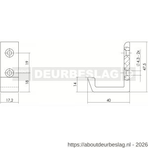Intersteel Living 6910 jashaak met verticale schroefgaten aluminium - R26003915 - afbeelding 2