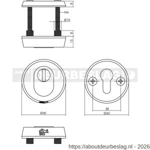 Intersteel Living 3750 SKG3 veiligheidsrozetten rond diameter 60x15 mm profielcilindergat met kerntrekbeveiliging aluminium F1 - R26008845 - afbeelding 2