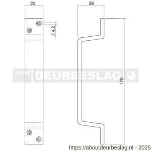 Intersteel Living 8725 handgreep profiel 170 mm aluminium F1 - R26004258 - afbeelding 2
