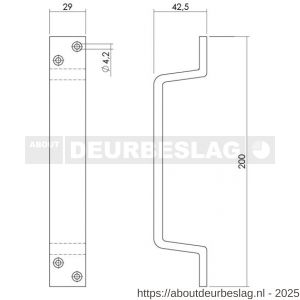 Intersteel Living 8725 handgreep profiel 200 mm aluminium F1 - R26004259 - afbeelding 2