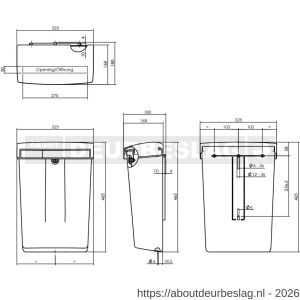 Intersteel Essentials 4900 postkast Summus kunststof met slot 2 sleutels zwart RAL 9005 - R26006532 - afbeelding 2