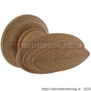 Intersteel 1846 deurkruk gatdeel knopkruk met freesrand en ronde rozet beukenhout - R26010486 - afbeelding 1