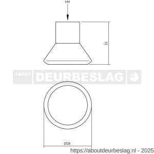 Intersteel Living 8578 knop 28 mm taps essenhout - R26004045 - afbeelding 2