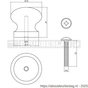 Intersteel Living 8578 meubelknop 30 mm grenenhout - R26004046 - afbeelding 2