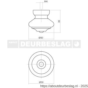 Intersteel 8578 meubelknop 50 mm beukenhout - R26007849 - afbeelding 2