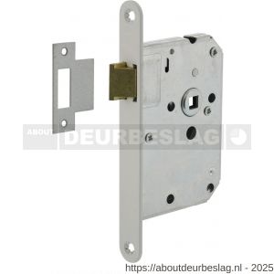 Intersteel Essentials 9540 woningbouw loopslot voorplaat afgerond wit gelakt 20x174 mm doorn 50 mm met sluitplaat - R26007074 - afbeelding 1