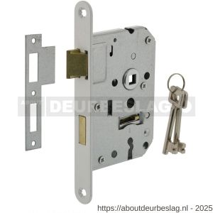 Intersteel Essentials 9540 woningbouw klavier dag- en nachtslot 55 mm voorplaat afgerond wit gelakt 20x174 mm doorn 50 mm met sluitplaat en 2 sleutels - R26007075 - afbeelding 1