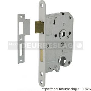 Intersteel Essentials 9540 woningbouw cilinder dag- en nachtslot 55 mm voorplaat afgerond wit gelakt 20x174 mm doorn 50 mm met sluitplaat - R26007076 - afbeelding 1
