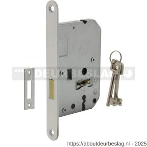 Intersteel Essentials 9541 woningbouw klavier kastslot 55 mm voorplaat afgerond wit gelakt 20x174 mm doorn 50 mm met sluitplaat 2 sleutels - R26007078 - afbeelding 1