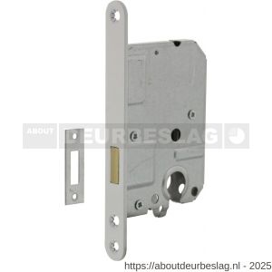 Intersteel Essentials 9541 woningbouw cilinder kastslot 55 mm voorplaat afgerond wit gelakt 20x174 mm doorn 50 mm met sluitplaat - R26007079 - afbeelding 1