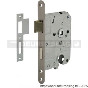 Intersteel Essentials 9542 woningbouw cilinder dag- en nachtslot 55 mm voorplaat afgerond RVS 20x174 mm doorn 50 mm met sluitplaat - R26007082 - afbeelding 1