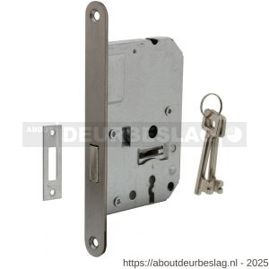Intersteel Essentials 9543 woningbouw klavier kastslot 55 mm voorplaat afgerond RVS 20x174 mm doorn 50 mm met sluitplaat 2 sleutels - R26007084 - afbeelding 1