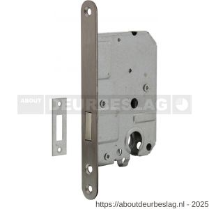 Intersteel Essentials 9543 woningbouw cilinder kastslot 55 mm voorplaat afgerond RVS 20x174 mm doorn 50 mm met sluitplaat - R26007085 - afbeelding 1