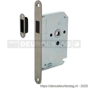 Intersteel 9571 woningbouw magneet loopslot voorplaat afgerond RVS 20x174 mm doorn 50 mm met sluitplaat-kom industrieverpakking - R26008931 - afbeelding 1