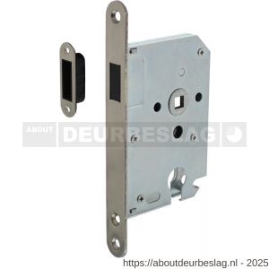 Intersteel 9571 woningbouw magneet cilinder dag- en nachtslot 55 mm voorplaat afgerond RVS 20x174 mm doorn 50 mm met sluitplaat-kom industrieverpakking - R26008933 - afbeelding 1