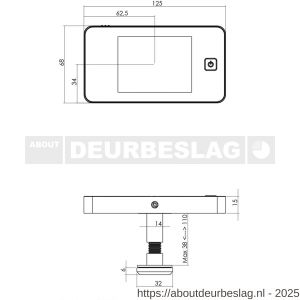 Intersteel 4055 digitale deurcamera met spion DDV 3.0 in blister verpakking - R26006571 - afbeelding 2