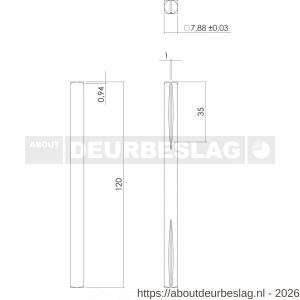 Intersteel 9750 accessoireset N 1 stift beide zijden zaagsnede 8x120 mm - R26010071 - afbeelding 2