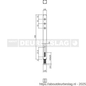 Intersteel 9751 stift één zijde kopschroef 8x100 mm - R26000878 - afbeelding 2
