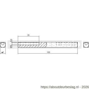 Intersteel 9753 stift beide zijden hol FH 9x100 mm - R26000884 - afbeelding 2