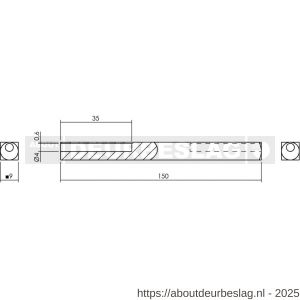Intersteel 9753 stift beide zijden hol FH 9x150 mm - R26000886 - afbeelding 2