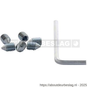 Intersteel 9904 accessoireset A 6 inbusboutjes M6x9 mm conisch en inbussleutel - R26010073 - afbeelding 1