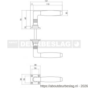 Intersteel 0378 deurkruk Ton Basic met rozet 38x38x6 mm nikkel-ebbenhout - R26008983 - afbeelding 2