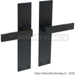 Intersteel 0571 deurkruk Amsterdam met schild rechthoekig 250x55x2 mm blind structuur zwart - R26007100 - afbeelding 1