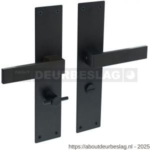 Intersteel 0571 deurkruk Amsterdam met schild rechthoekig 250x55x2 mm WC 63/8 mm structuur zwart - R26007103 - afbeelding 1