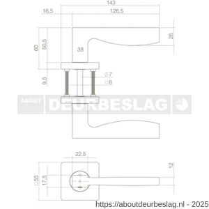 Intersteel 1710 deurkruk Apollo op rozet verdekt 55x55x10 mm met nokken zwart - R26007115 - afbeelding 2